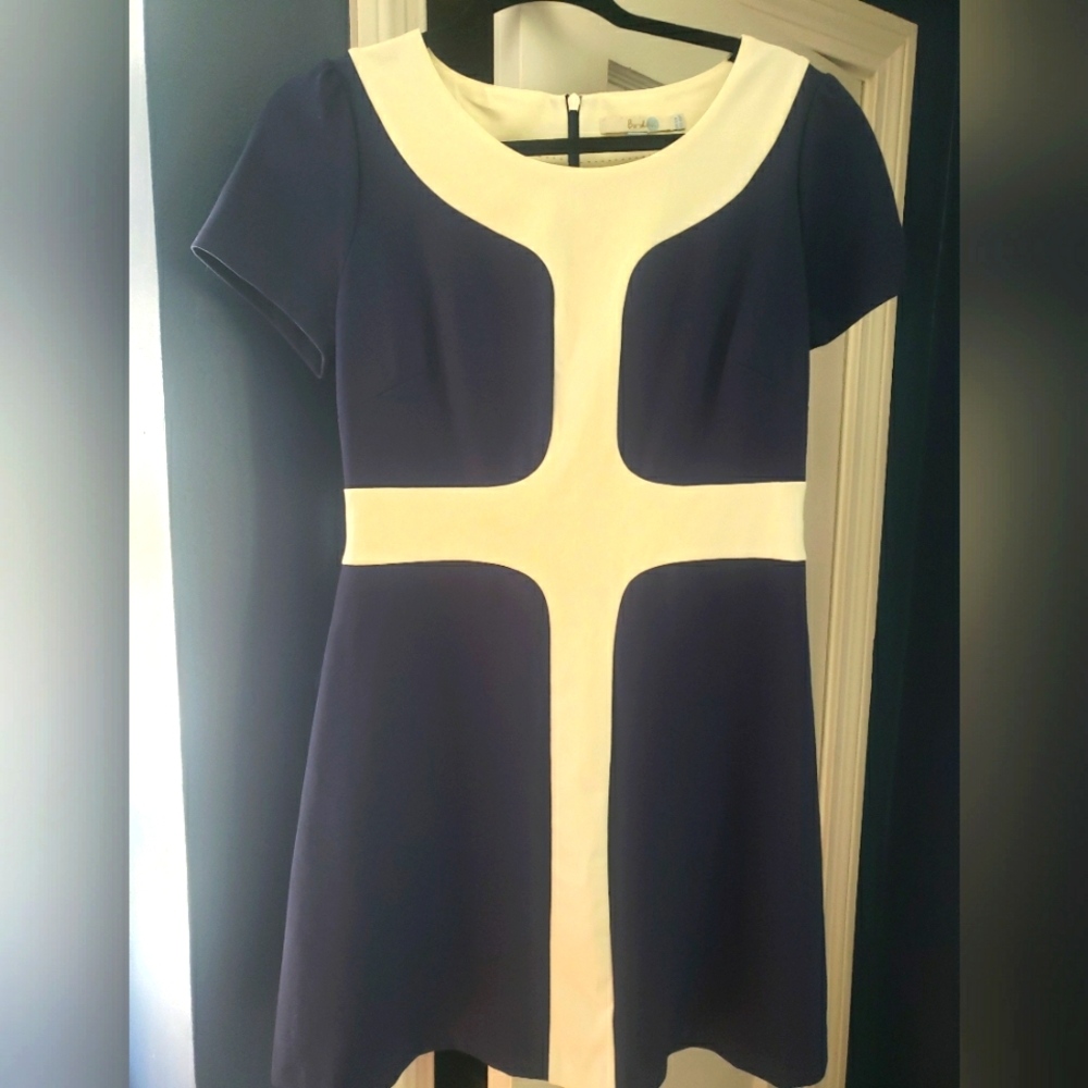 Boden Navy and White Dress